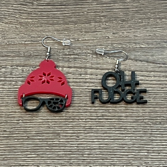 Christmas Story “Oh Fudge” Holiday Drop Earrings - Picture 1 of 1